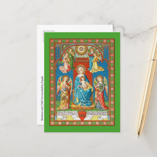 Thronende Madonna mit Kind und Engeln Postkarte