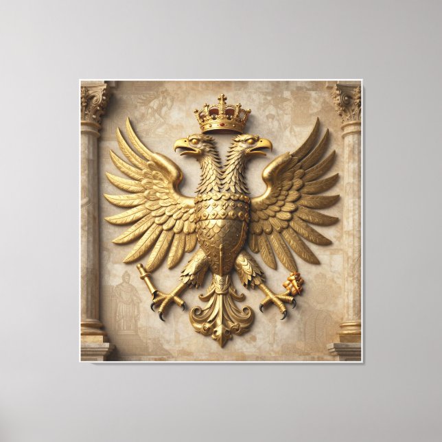 Thronsaalwächter in Gold Leinwanddruck (Vorderseite)