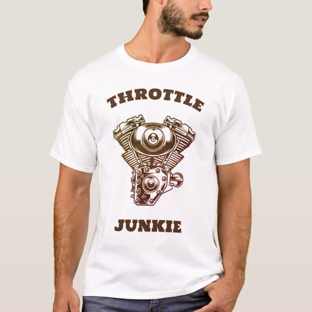 Throttle Junkie Motorrad T - Shirt (Vorderseite)