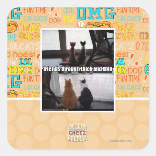 Through thick and thin quadratischer aufkleber