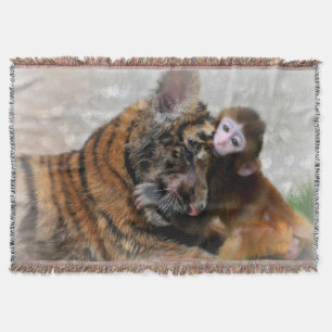Throw Blanket/Affe und Tiger Decke