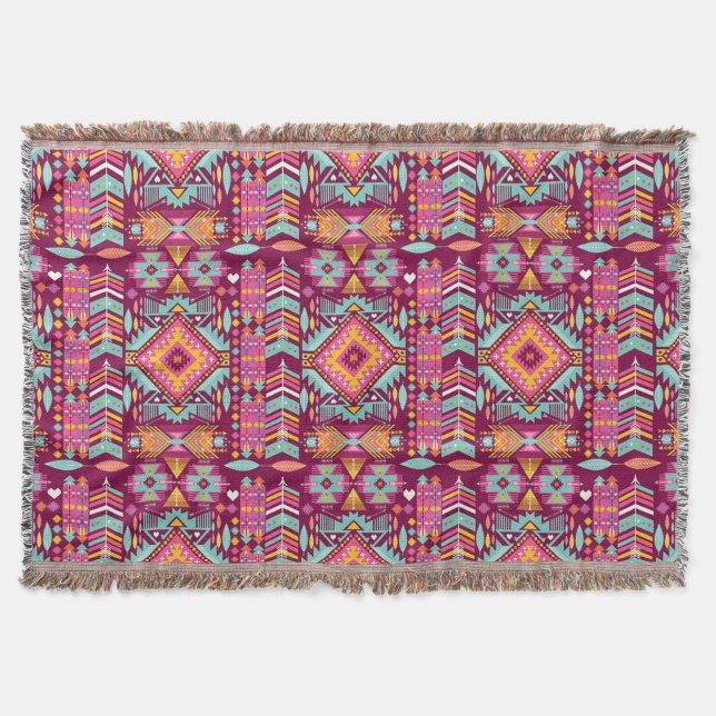 Throw Blanket/Aztec Tribal-Muster Decke (Vorderseite)