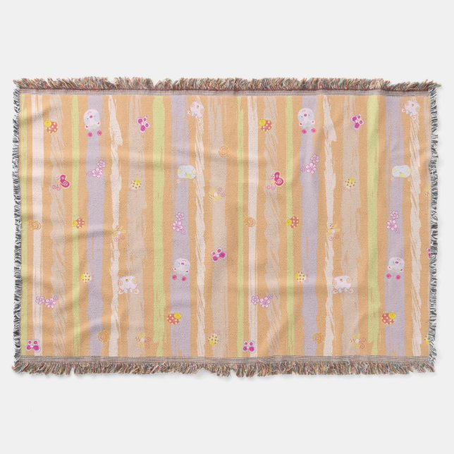 Throw Blanket – Baby Joy & Creatures Pastel Animal Decke (Vorderseite)