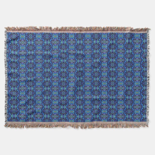 Throw Blanket Blau und Lila Orchideen Decke (Vorderseite)