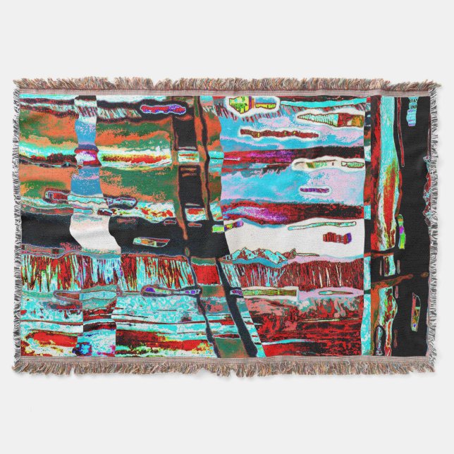 Throw Blanket Collapse Reflection Abstract Design Decke (Vorderseite)
