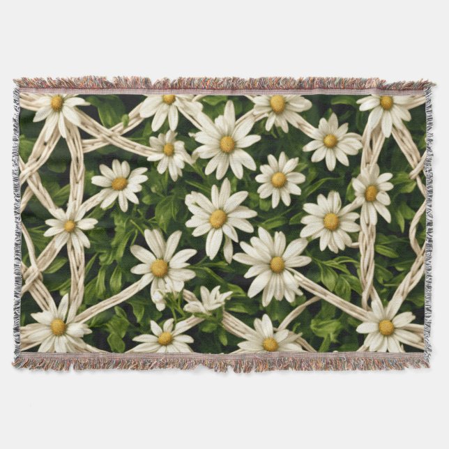 Throw Blanket  Eternal Blossom Wicker Weave Throw Decke (Vorderseite)