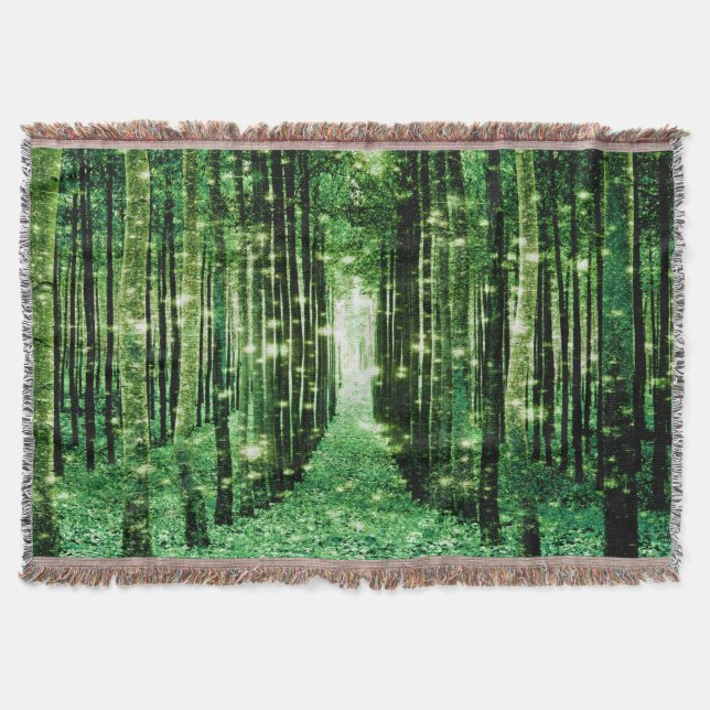 Throw Blanket Magical Forest Green Mystery Decke (Vorderseite)