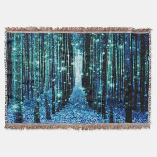 Throw Blanket: Magischer Wald Türkis Aquamarin Decke