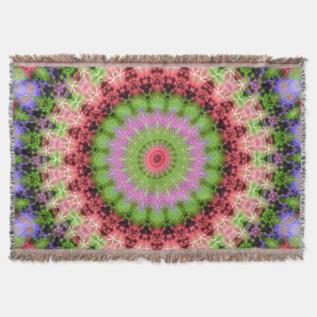 Throw Blanket Mandala rundes Muster kaleidoscope Decke (Vorderseite)