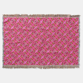 Throw Blanket Pink Peony Pattern Decke