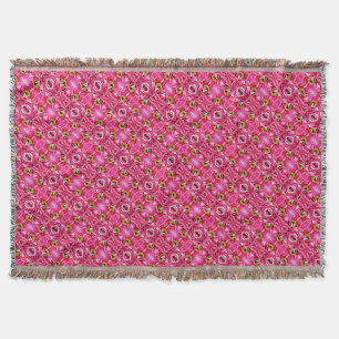 Throw Blanket Pink Peony Pattern Decke