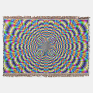 Throw Blanket Psychedelic Ringed Puls Decke
