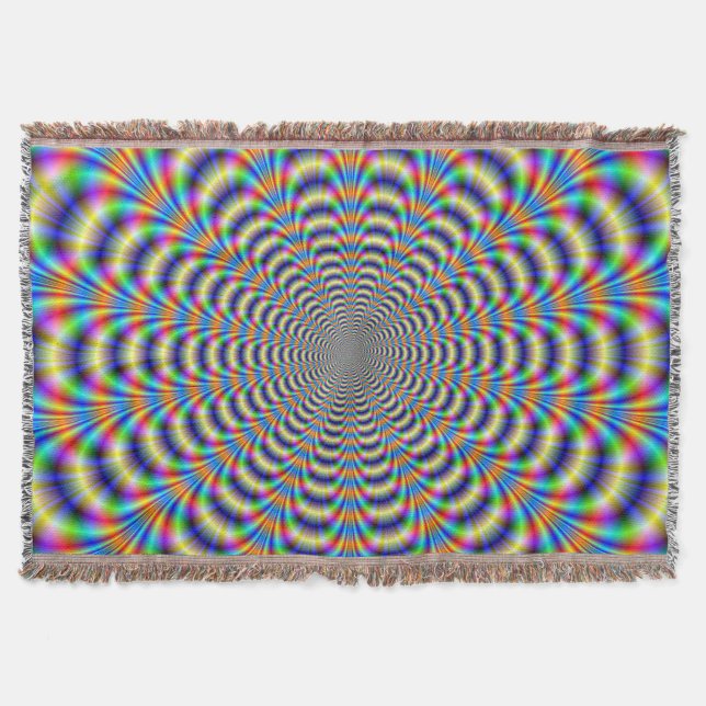 Throw Blanket Psychedelic Ringed Puls Decke (Vorderseite)