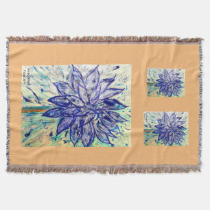 Throw Blanket Rare Blue Dalhia Decke