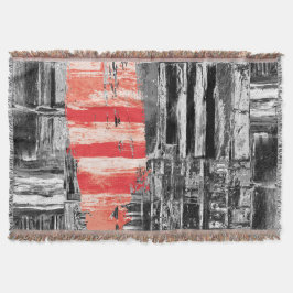 Throw Blanket – Red Pulse Abstract Design Decke