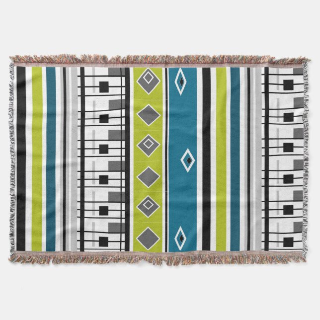 Throw Blanket Retro, 60er, populär, Mode, bl Decke (Vorderseite)