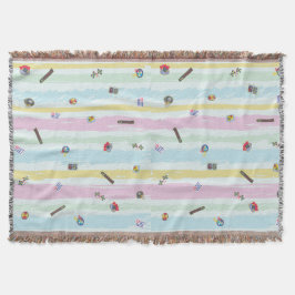 Throw Blanket – Sports & Stripes Pastel Racing Decke