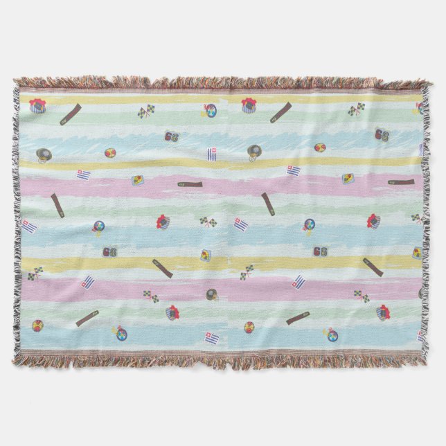 Throw Blanket – Sports & Stripes Pastel Racing  Decke (Vorderseite)