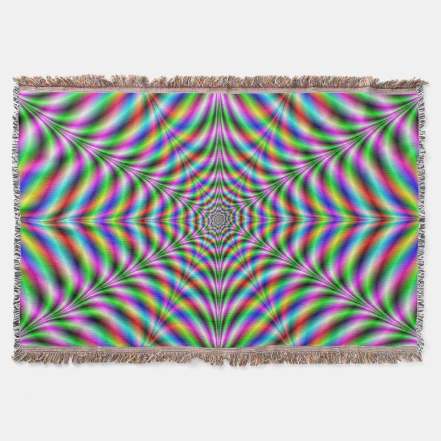 Throw Blanket Zwölf gepunktete psychedelische Web Decke (Vorderseite)