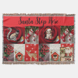 Throw Christmas Blanket - Santa Stop Here Decke