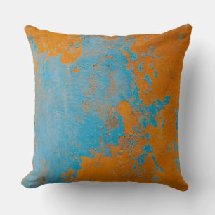 Throw Cushin - Rustic Wall Yellow Blue Mustard Kissen