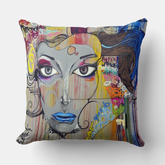 Throw Cushion - Street Art Graffiti Art Kissen (Vorderseite)