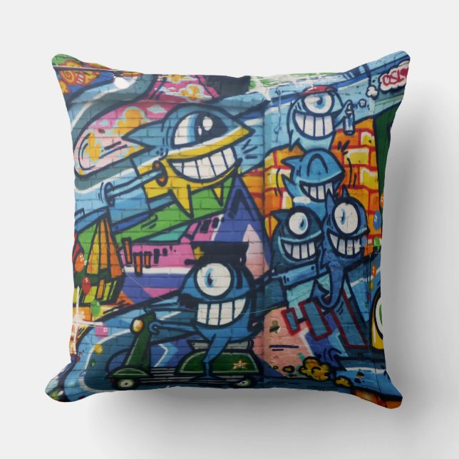 Throw Cushion - Street Art Graffiti Kissen (Vorderseite)