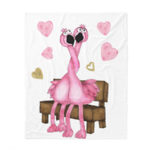 Throw-Decken-Flamingos des Valentines TagesFleece