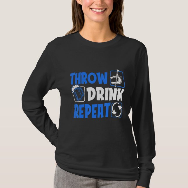 Throw Horseshoes Drink Beer Repeat T-Shirt (Vorderseite)