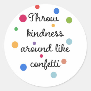 Throw-Kindheit wie Confetti Runder Aufkleber