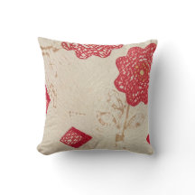 Throw Kissen Alte Creme Quilt Tatzerte rote Blume