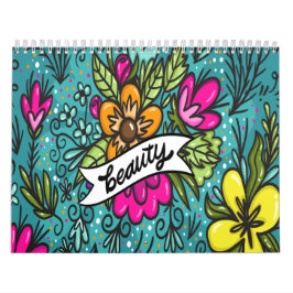 Throw Kissen Beauty mit Blume Kalender