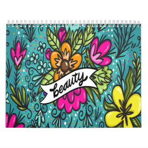 Throw Kissen Beauty mit Blume Kalender