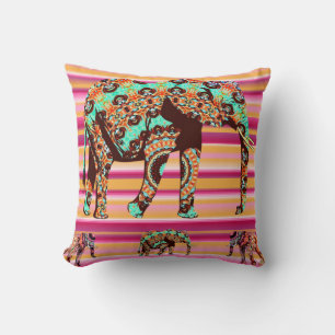 Throw Kissen farbenfrohe Elephant African Strip