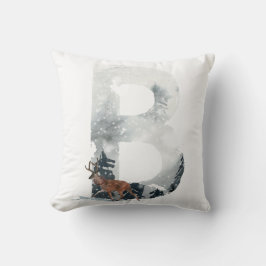 Throw-Kissen für Holzfische Monogramm "B" Kissen