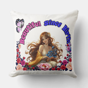 Throw Kissen Geboren Beauty