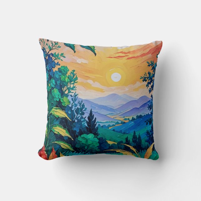 Throw Kissen Natur farbenfroh (Vorderseite)