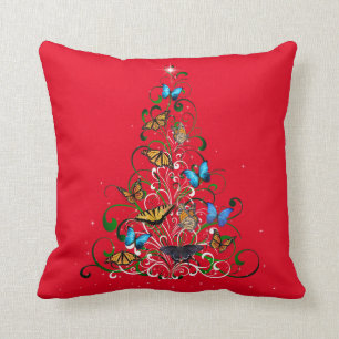 Throw Kissen Schmetterling Weihnachtsbaum