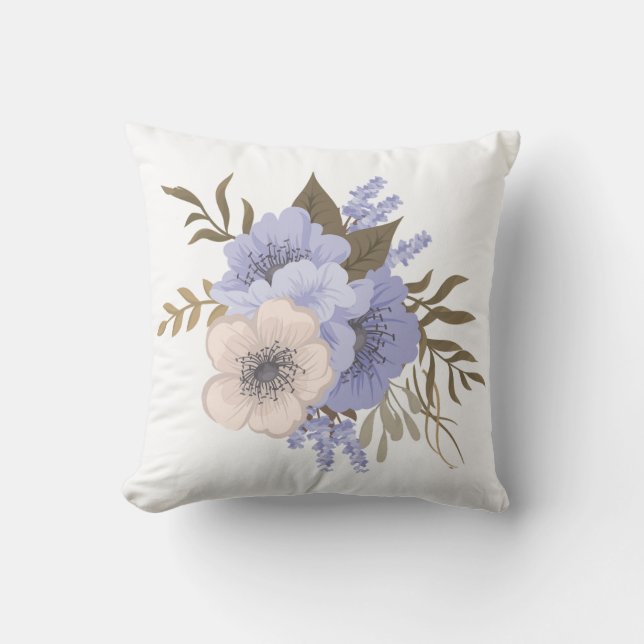 Throw Kissen Schöne Frühlingsblumen (Vorderseite)