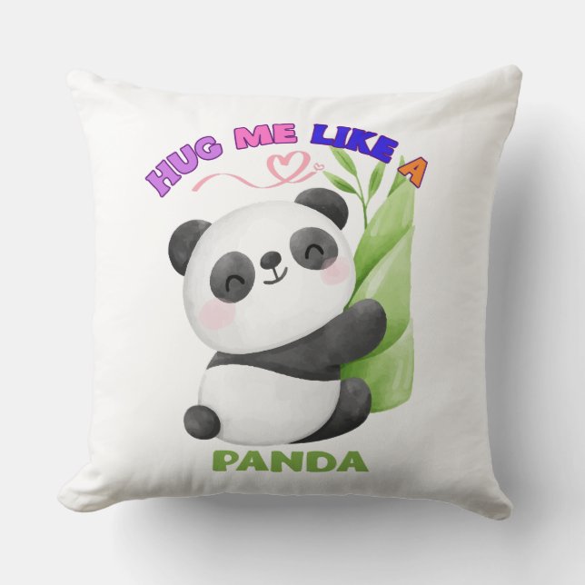 Throw Kissen - Umarmung wie ein Panda 🐼 (Vorderseite)