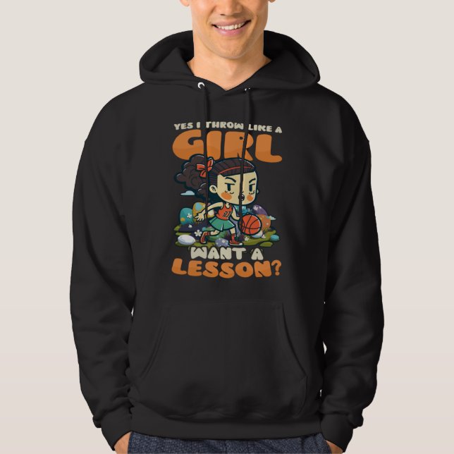 Throw Like Girl Easter Basketball Easter Hoodie (Vorderseite)