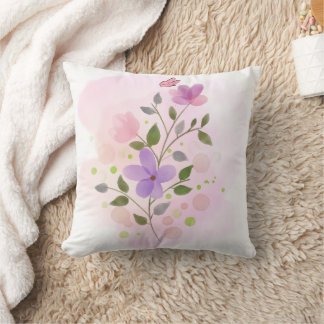 Throw Pillow 16" x 16"Soft Watercolor Illustration Kissen