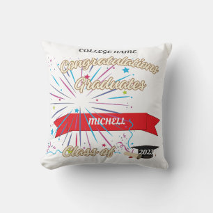 Throw Pillow Absolventen Uni, vollständiger Name Kissen