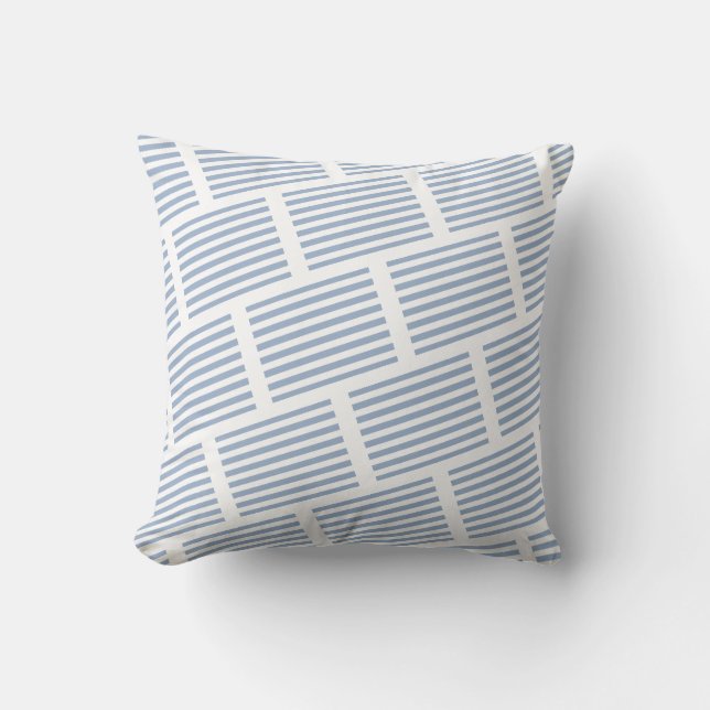 Throw Pillow Blue & White Stripe Kissen (Vorderseite)