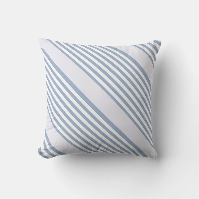 Throw Pillow Blue & White Stripe Kissen (Vorderseite)