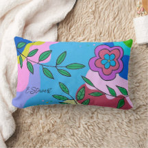 Throw Pillow Blume & Blätter E.Stewart