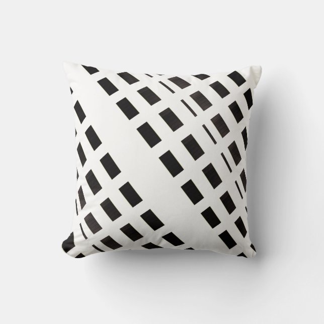 Throw Pillow Brown & White Stripe Kissen (Vorderseite)