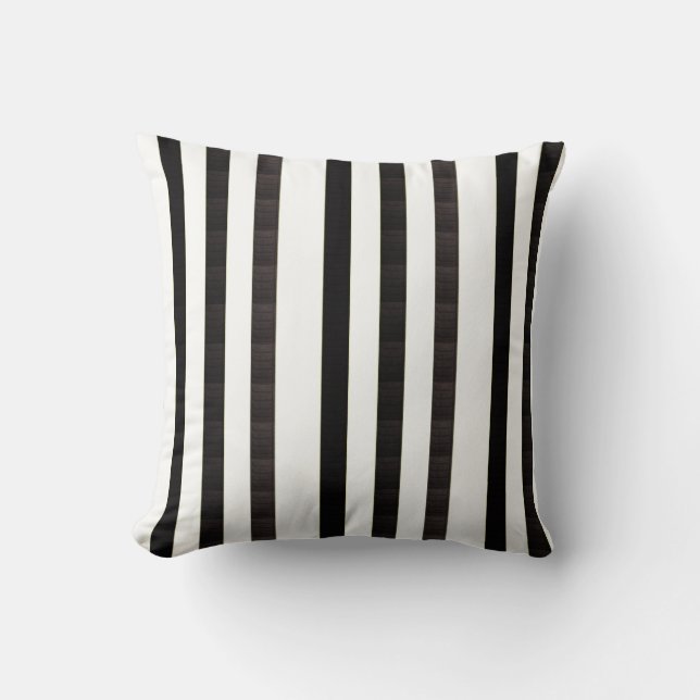 Throw Pillow Brown & White Stripe Kissen (Vorderseite)
