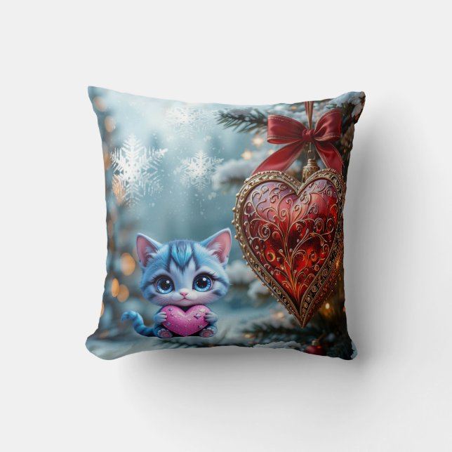 Throw Pillow Christmas cat  Kissen (Vorderseite)