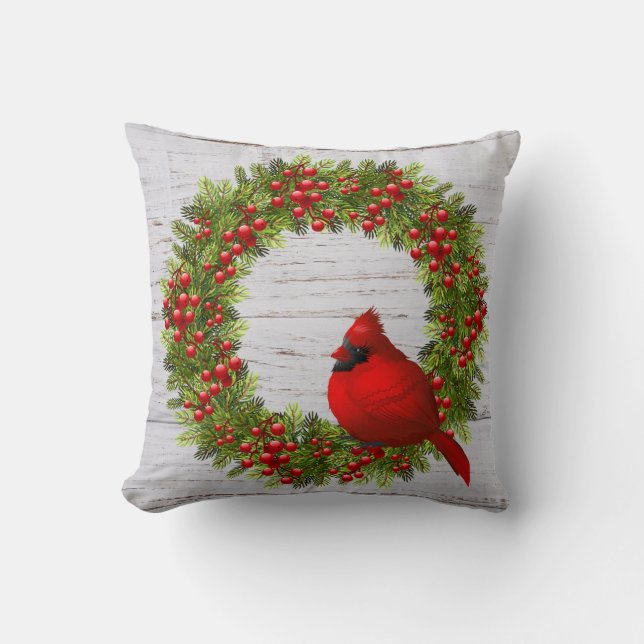 Throw Pillow-Christmas Kardinal Kissen (Vorderseite)